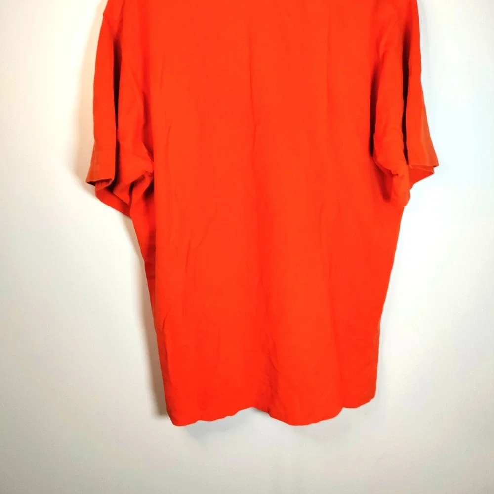 Polo Ralph Lauren Orange/*Navy Trim XL Golf Athletic‎ Beach Travel Stretch Shirt